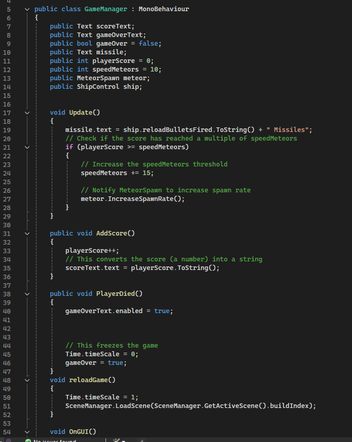 Image of the captain Blaster game manager script