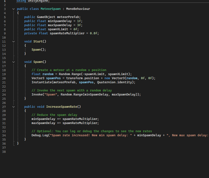Image of the meteor script