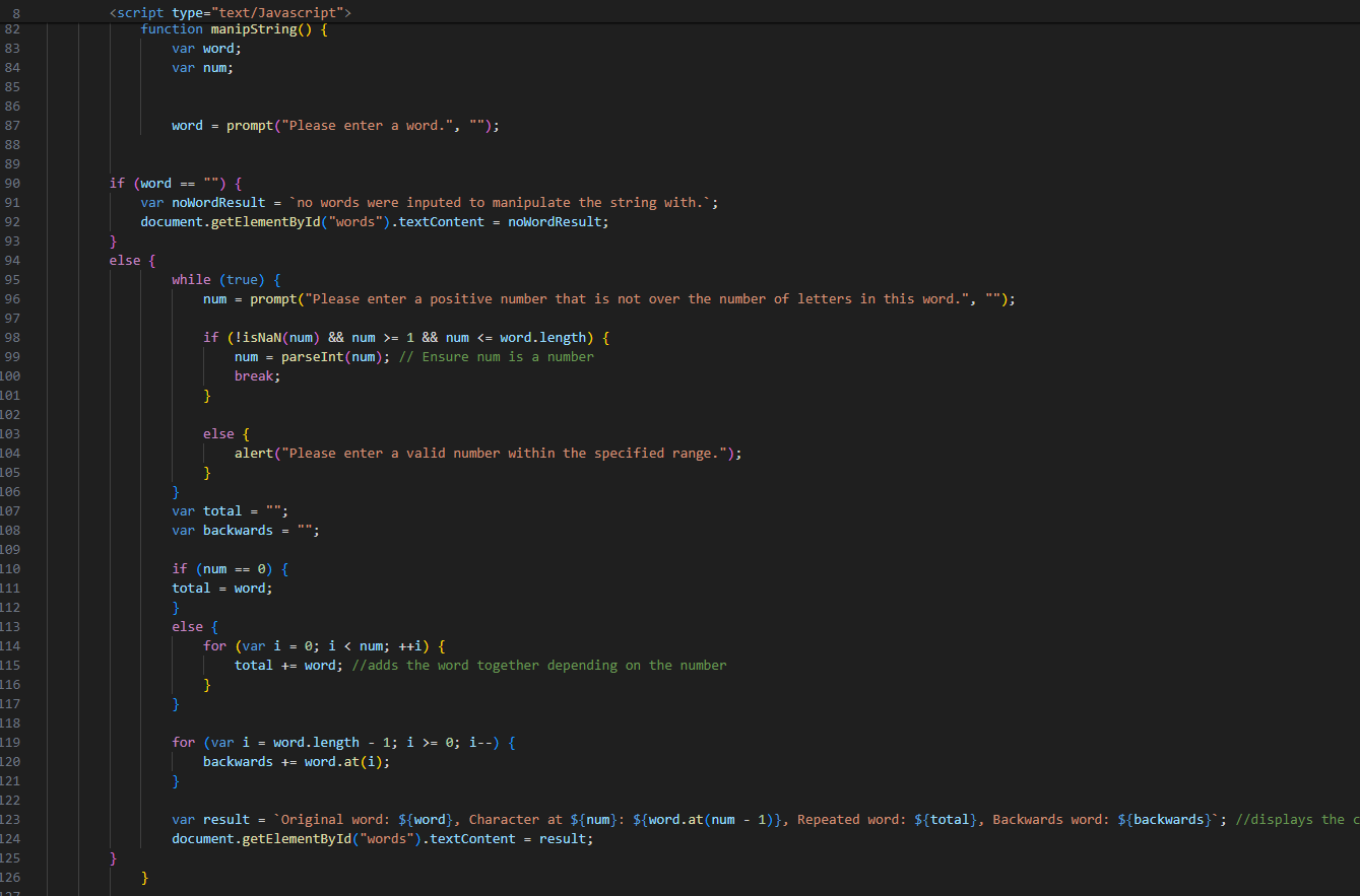 Display the String Manipulation Function